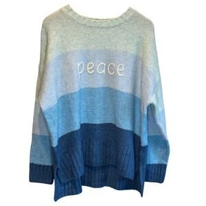 Mersea 'Peace' Blue Striped Sweater - One Size